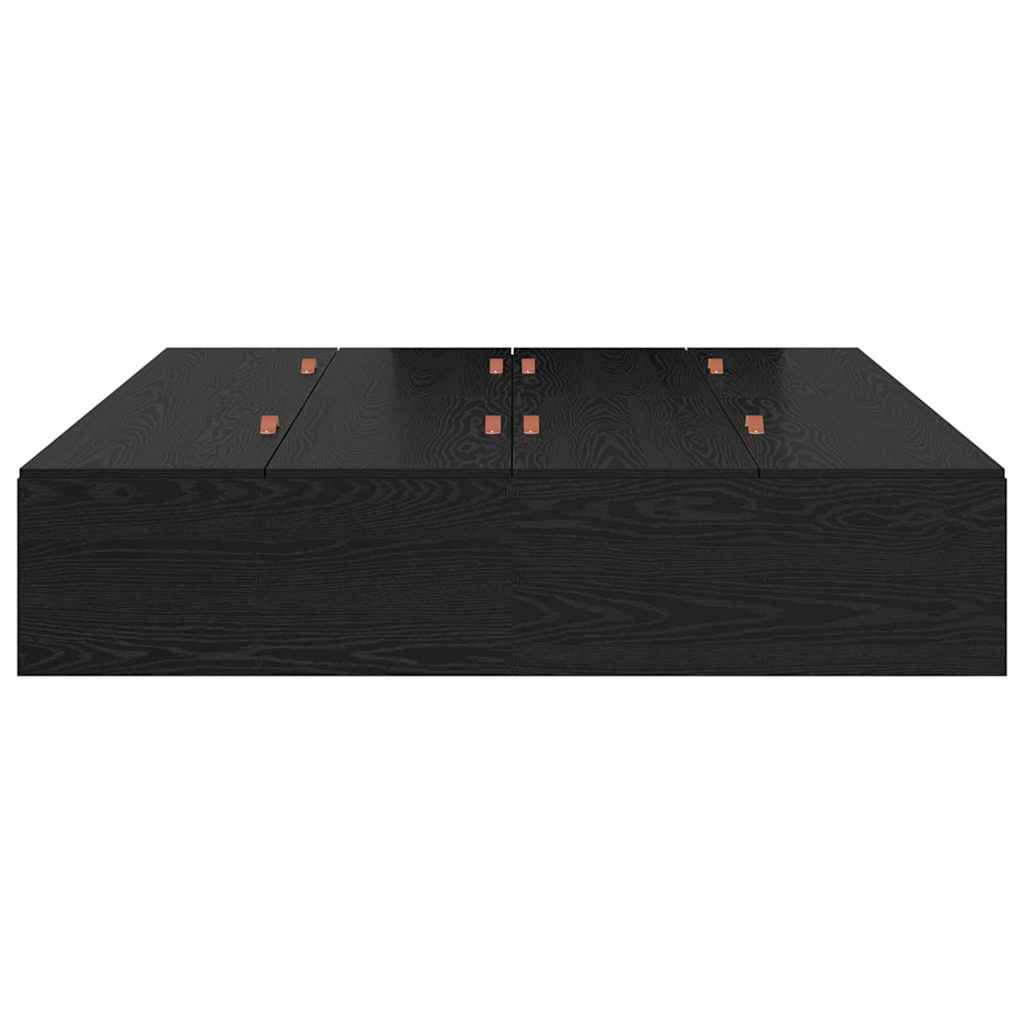 Aufbewahrungsbettgestell Schwarz Eichen-Optik 135 x 190 cm