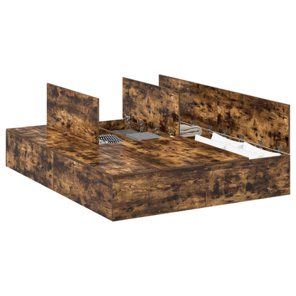 Aufbewahrungsbettgestell Geräucherte Eiche 135 x 190 cm