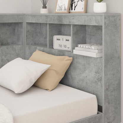 vidaXL Aufbewahrungskopfteil mit Regal Beton Grau 80 cm Holzwerkstoff