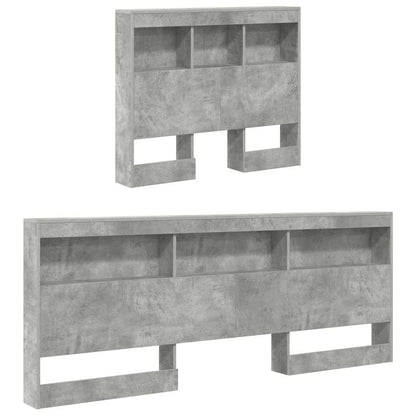 vidaXL Aufbewahrungskopfteil mit Regal Beton Grau 80 cm Holzwerkstoff