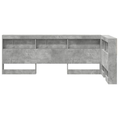 vidaXL Aufbewahrungskopfteil mit Regal Beton Grau 80 cm Holzwerkstoff