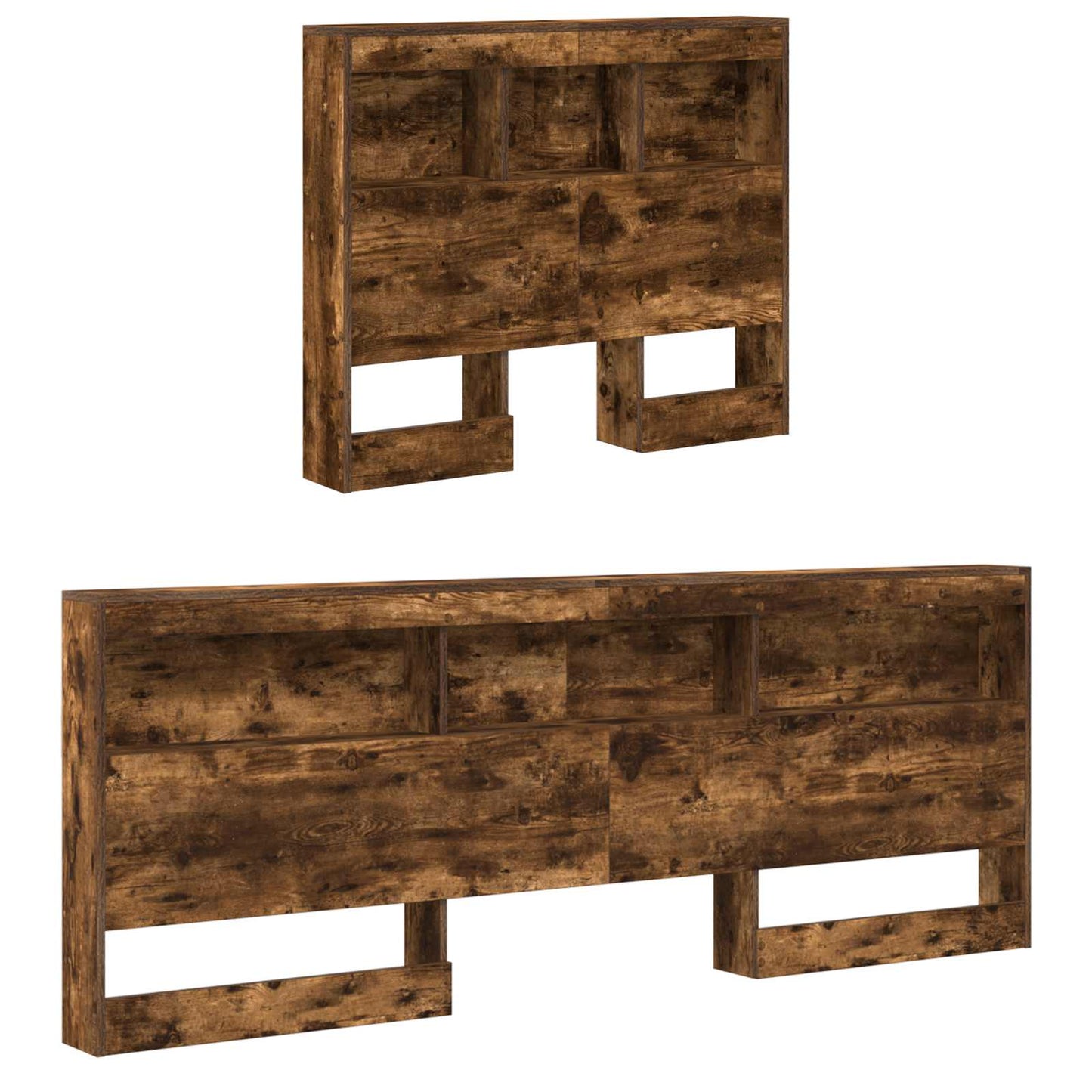 vidaXL Stauraum-Kopfteil mit Regal Räuchereiche 90 cm Holzwerkstoff