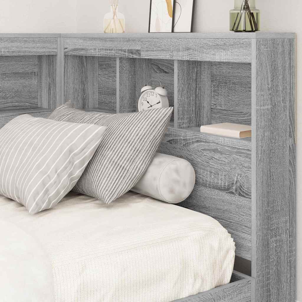vidaXL Aufbewahrungskopfteil Graues Sonoma 90 cm Holzwerkstoff