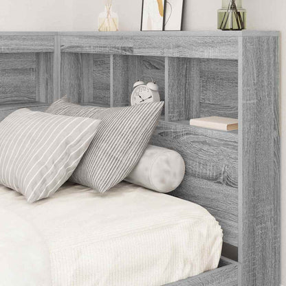 vidaXL Aufbewahrungskopfteil Graues Sonoma 90 cm Holzwerkstoff
