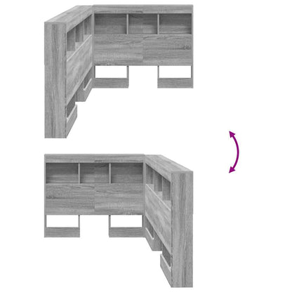vidaXL Aufbewahrungskopfteil Graues Sonoma 90 cm Holzwerkstoff