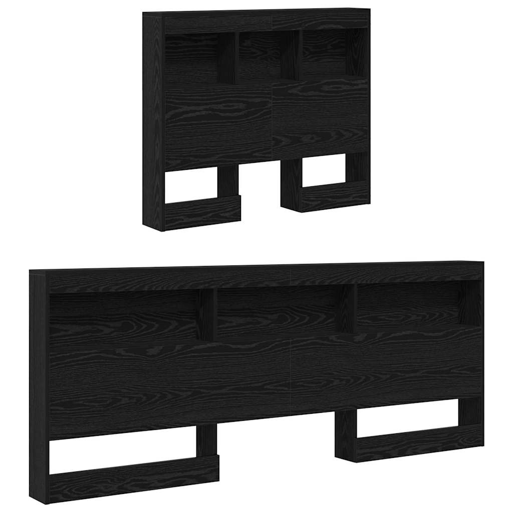 Aufbewahrungskopfteil Schwarz Eichen-Optik 100 cm Holzwerkstoff