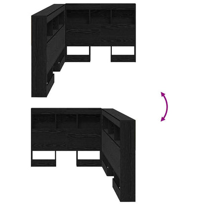 Aufbewahrungskopfteil Schwarz Eichen-Optik 100 cm Holzwerkstoff