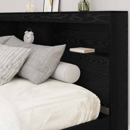 vidaXL Aufbewahrungskopfteil Schwarz Eichen-Optik 200 cm Holzwerkstoff
