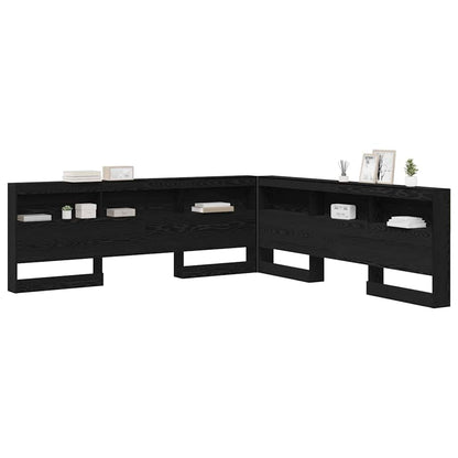 vidaXL Aufbewahrungskopfteil Schwarz Eichen-Optik 200 cm Holzwerkstoff