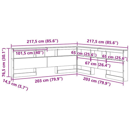 vidaXL Aufbewahrungskopfteil Schwarz Eichen-Optik 200 cm Holzwerkstoff