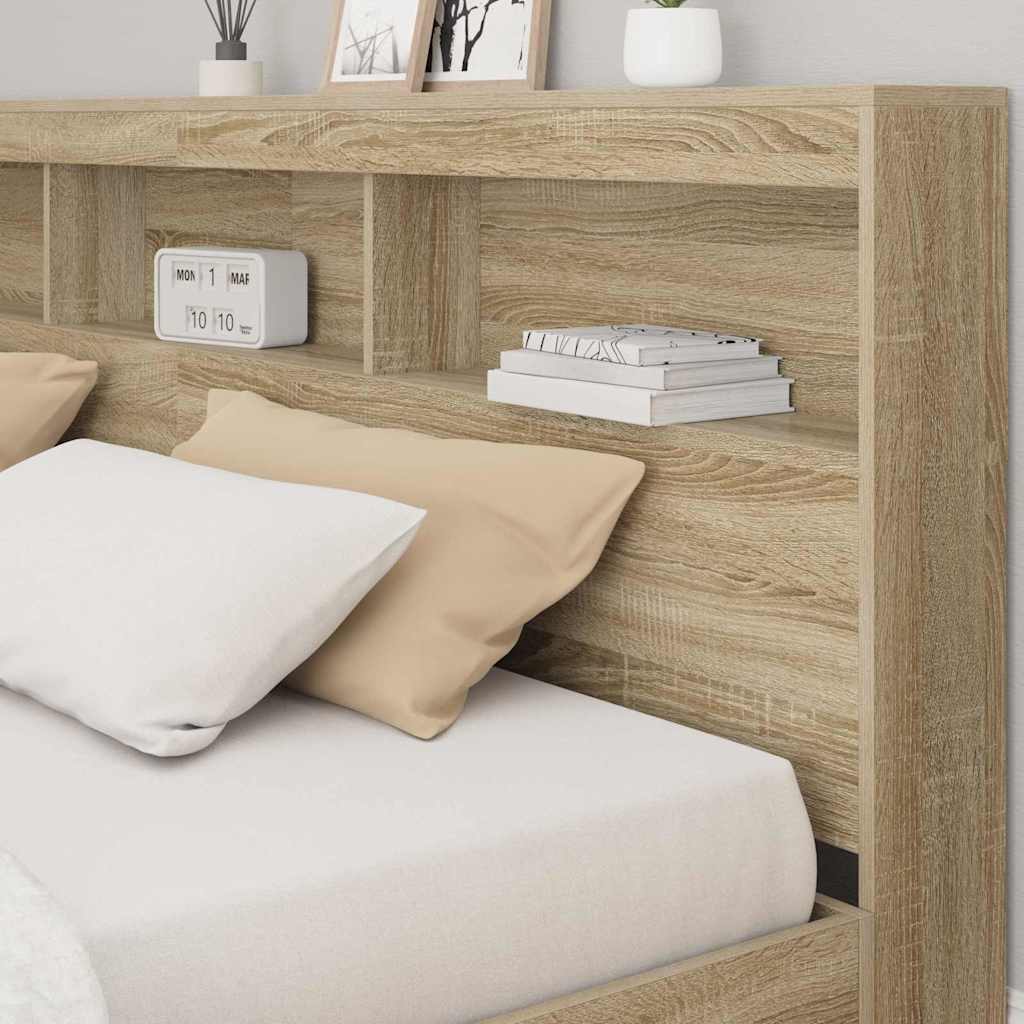 vidaXL Aufbewahrungskopfteil Sonoma-Eiche 200 cm Holzwerkstoff