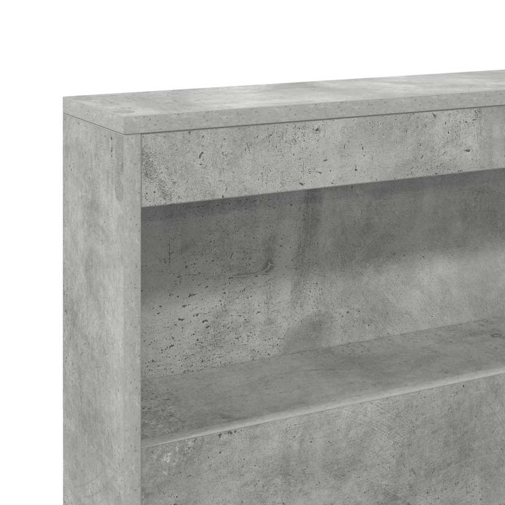 vidaXL Aufbewahrungskopfteil mit Regal Beton Grau 200 cm Holzwerkstoff