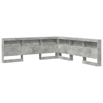 vidaXL Aufbewahrungskopfteil mit Regal Beton Grau 200 cm Holzwerkstoff