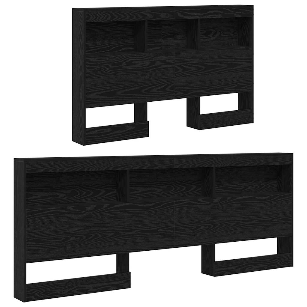 Aufbewahrungskopfteil Schwarz Eichen-Optik 120 cm Holzwerkstoff