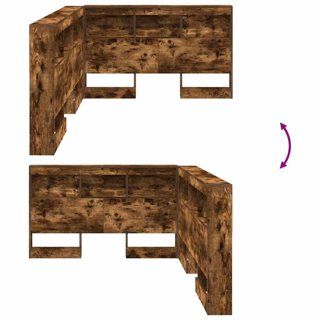 Aufbewahrungskopfteil Geräucherte Eiche 120 cm Holzwerkstoff