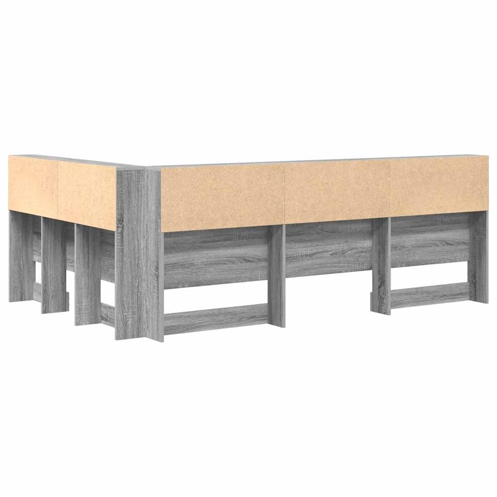 vidaXL Aufbewahrungskopfteil Graues Sonoma 120 cm Holzwerkstoff