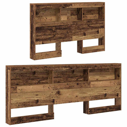 vidaXL Aufbewahrungskopfteil mit Regal Altholz 120 cm Holzwerkstoff