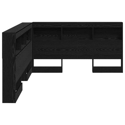 Aufbewahrungskopfteil Schwarz Eichen-Optik 140 cm Holzwerkstoff