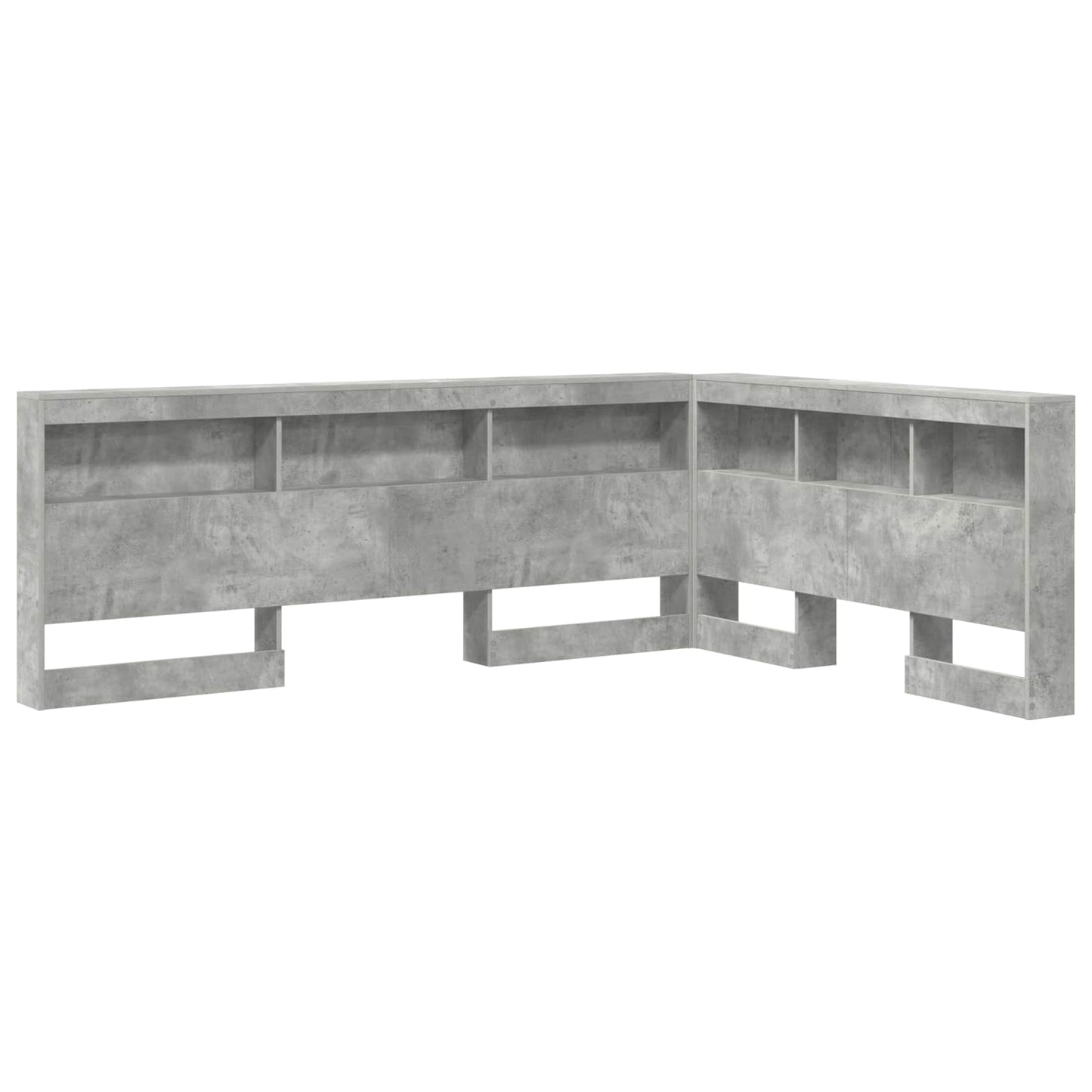 vidaXL Stauraum-Kopfteil mit Regal Betongrau 140 cm Holzwerkstoff