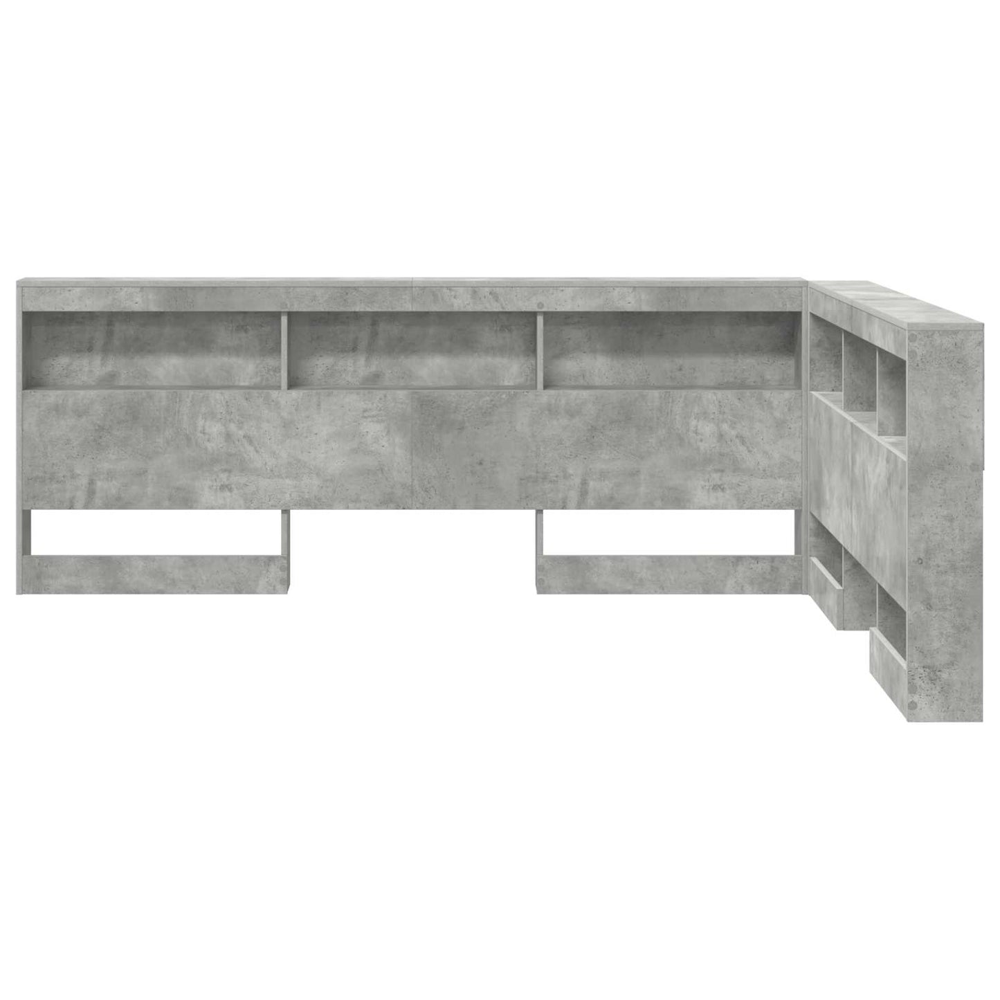 vidaXL Stauraum-Kopfteil mit Regal Betongrau 140 cm Holzwerkstoff