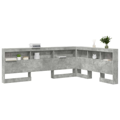 vidaXL Stauraum-Kopfteil mit Regal Betongrau 140 cm Holzwerkstoff