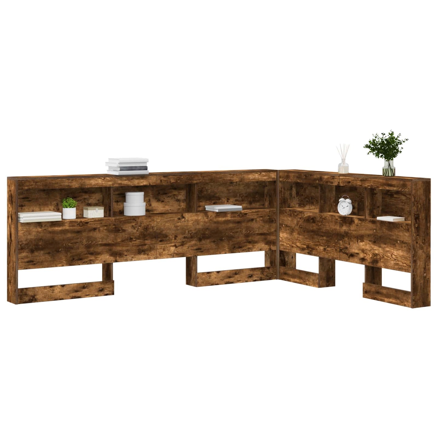 vidaXL Aufbewahrungskopfteil Geräucherte Eiche 140 cm Holzwerkstoff