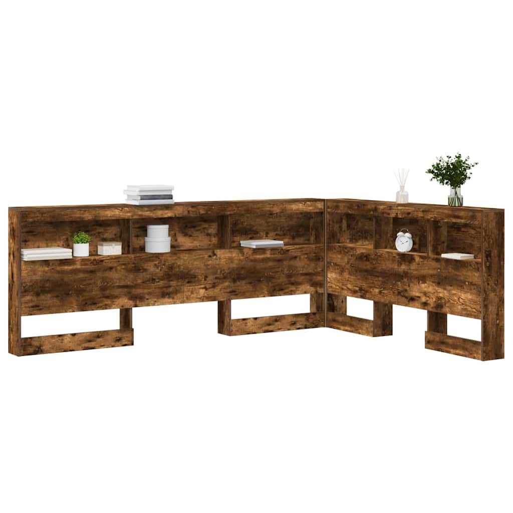 vidaXL Aufbewahrungskopfteil Geräucherte Eiche 150 cm Holzwerkstoff