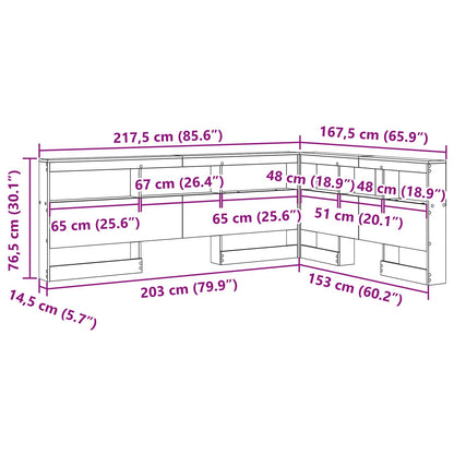 vidaXL Aufbewahrungskopfteil Graues Sonoma 150 cm Holzwerkstoff