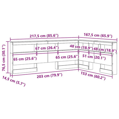 vidaXL Aufbewahrungskopfteil Artisan-Eiche 150 cm Holzwerkstoff