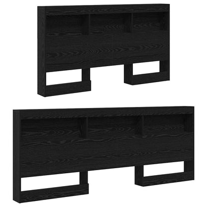 Aufbewahrungskopfteil Schwarz Eichen-Optik 160 cm Holzwerkstoff