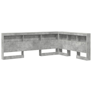 vidaXL Stauraum-Kopfteil mit Regal Betongrau 160 cm Holzwerkstoff