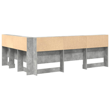 vidaXL Stauraum-Kopfteil mit Regal Betongrau 160 cm Holzwerkstoff