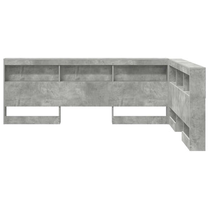 vidaXL Stauraum-Kopfteil mit Regal Betongrau 160 cm Holzwerkstoff