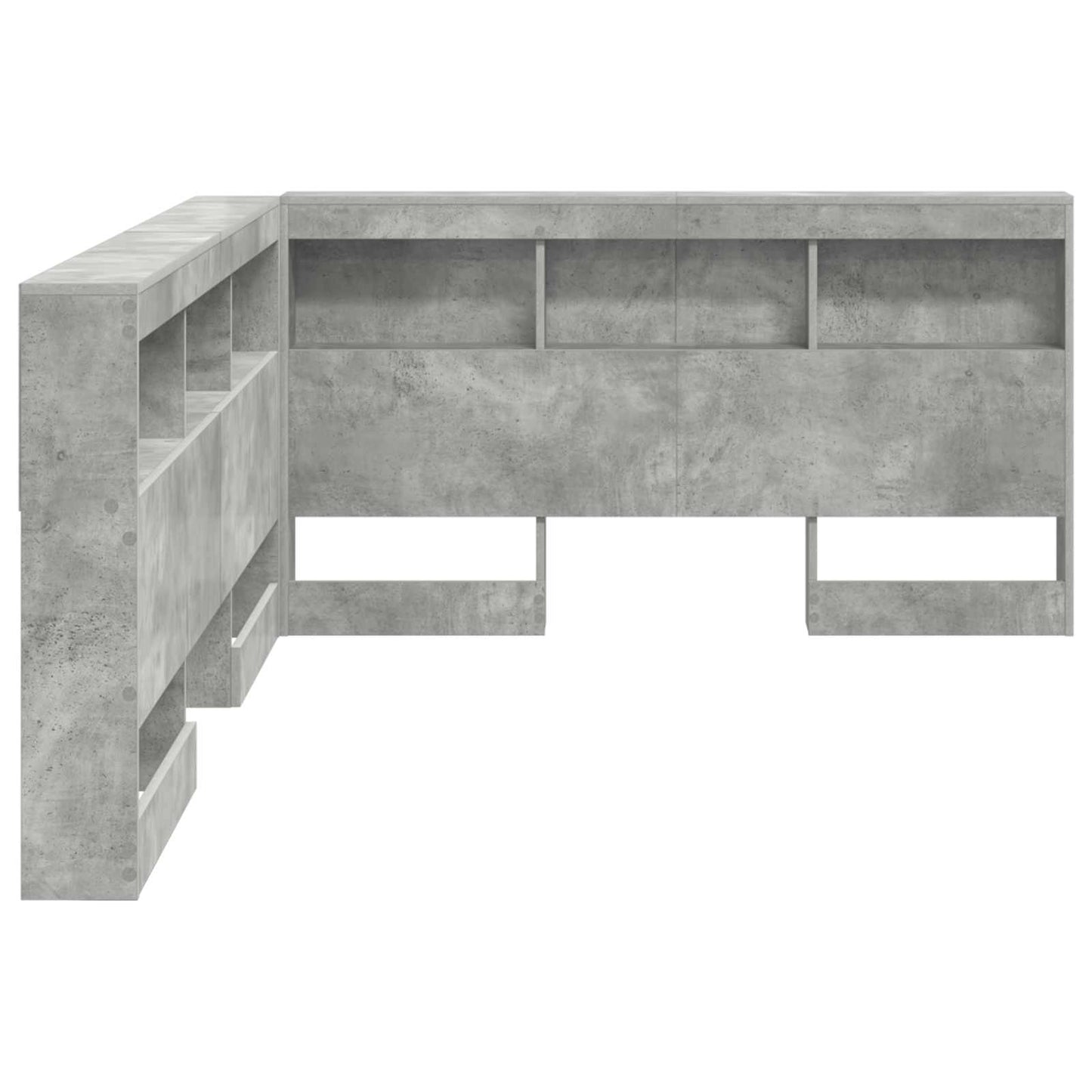vidaXL Stauraum-Kopfteil mit Regal Betongrau 160 cm Holzwerkstoff