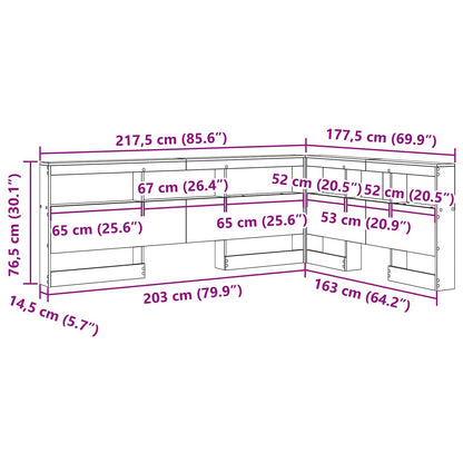 vidaXL Stauraum-Kopfteil mit Regal Betongrau 160 cm Holzwerkstoff