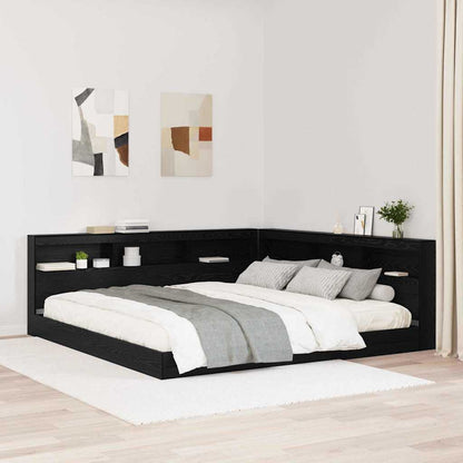 vidaXL Aufbewahrungskopfteil Schwarz Eichen-Optik 180 cm Holzwerkstoff