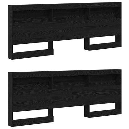 vidaXL Aufbewahrungskopfteil Schwarz Eichen-Optik 180 cm Holzwerkstoff