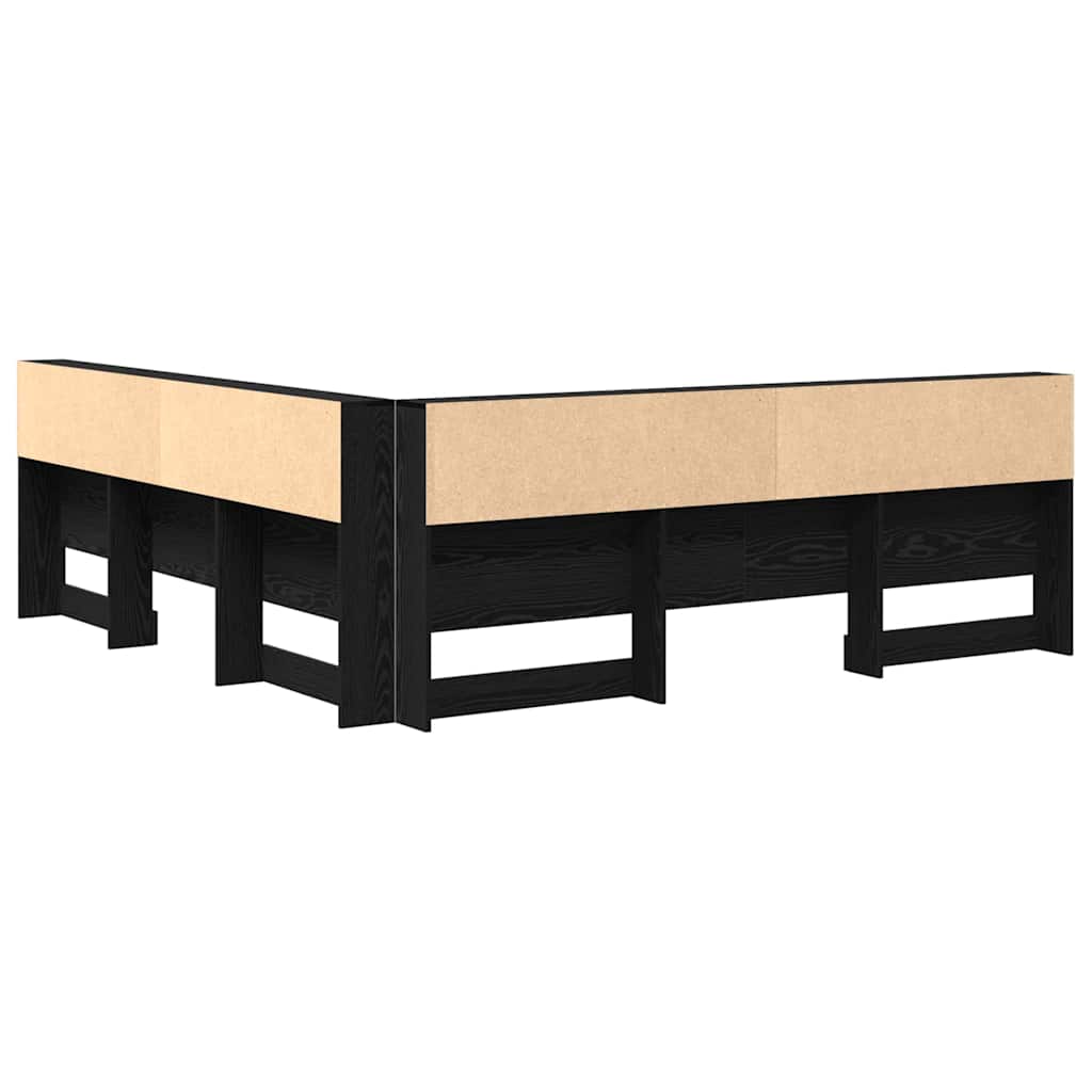 vidaXL Aufbewahrungskopfteil Schwarz Eichen-Optik 180 cm Holzwerkstoff