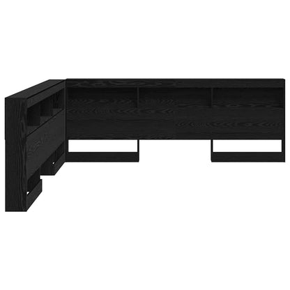 vidaXL Aufbewahrungskopfteil Schwarz Eichen-Optik 180 cm Holzwerkstoff