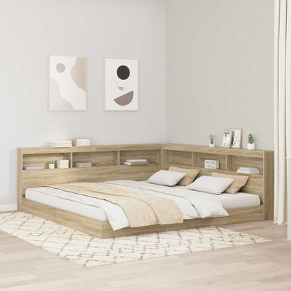 vidaXL Stauraum-Kopfteil mit Regal Sonoma-Eiche 180 cm Holzwerkstoff