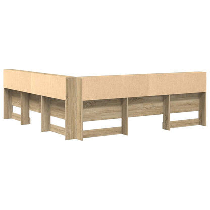 vidaXL Stauraum-Kopfteil mit Regal Sonoma-Eiche 180 cm Holzwerkstoff