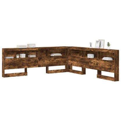 vidaXL Aufbewahrungskopfteil Geräucherte Eiche 180 cm Holzwerkstoff