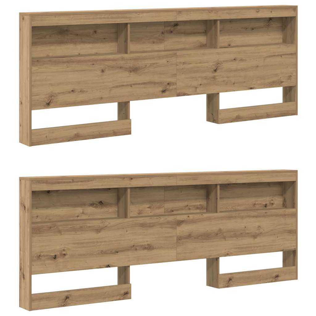vidaXL Aufbewahrungskopfteil Artisan-Eiche 180 cm Holzwerkstoff