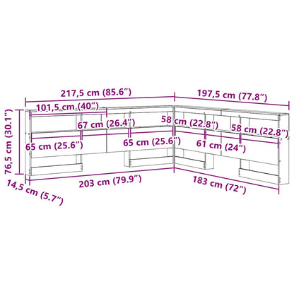 vidaXL Aufbewahrungskopfteil Artisan-Eiche 180 cm Holzwerkstoff