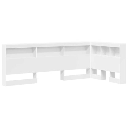 vidaXL Aufbewahrungskopfteil mit Regal Weiß 90 cm Holzwerkstoff
