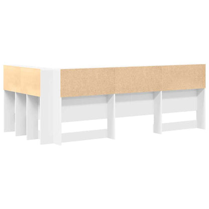 vidaXL Aufbewahrungskopfteil mit Regal Weiß 90 cm Holzwerkstoff