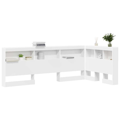 vidaXL Aufbewahrungskopfteil mit Regal Weiß 90 cm Holzwerkstoff
