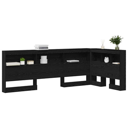 vidaXL Aufbewahrungskopfteil Schwarz Eichen-Optik 90 cm Holzwerkstoff