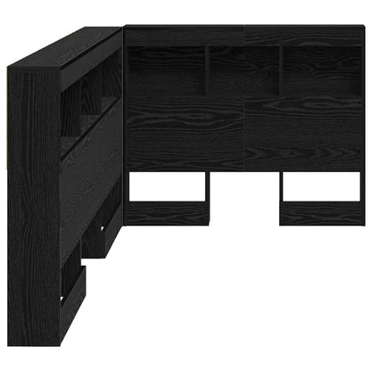 vidaXL Aufbewahrungskopfteil Schwarz Eichen-Optik 90 cm Holzwerkstoff
