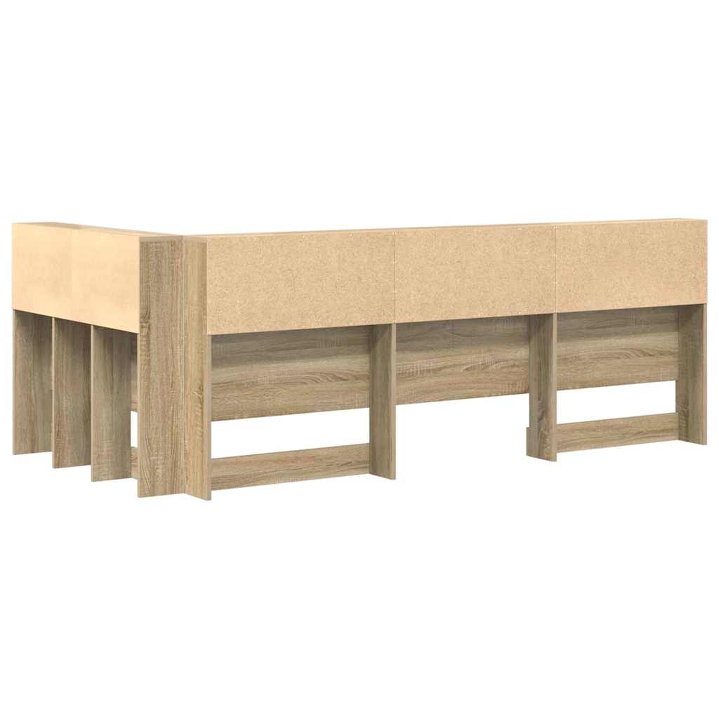 vidaXL Aufbewahrungskopfteil Sonoma-Eiche 90 cm Holzwerkstoff